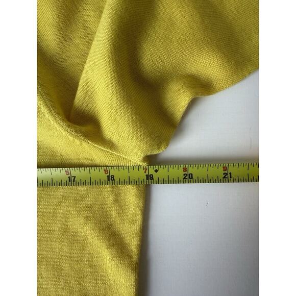 Talbots Pure Merino Wool Sweater Cardigan Womens M Petite MP Yellow Great Condit - Picture 6 of 7